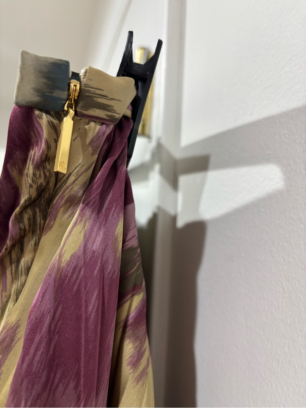 NWT Lauren Ralph Lauren Pleated Satin Charmeuse Midi Skirt Size 16 $225 - Picture 10 of 11